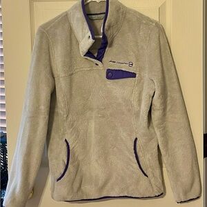 Free Country Heather Gray Fleece with Purple Trim